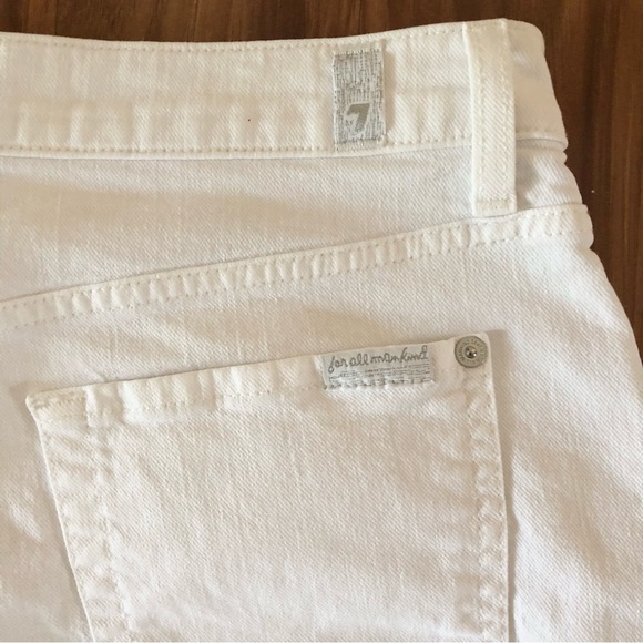 7 For All Man Kind White Denim Shorts - Size 29 - Picture 5 of 15